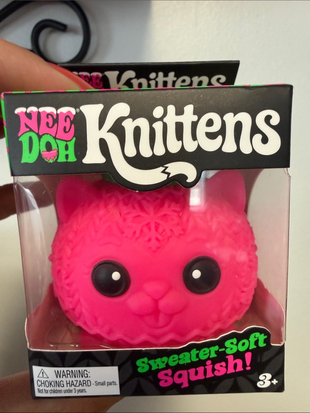 NeeDoh Knittens Pink Sweater-Soft Squish Toy